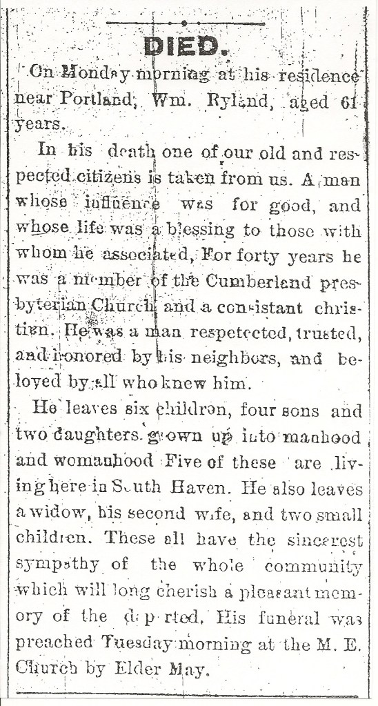 Wm Ryland's Obit 1